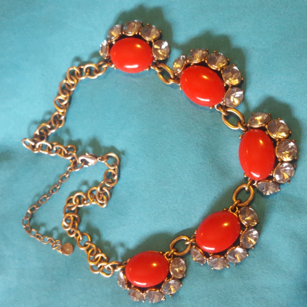 Stella and Dot Mae statement necklace red